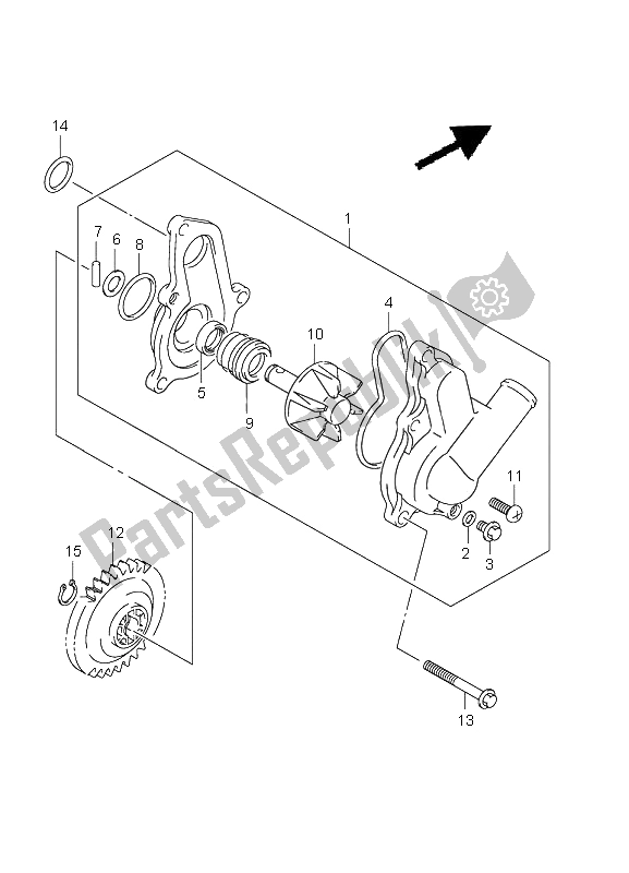 Todas las partes para Bomba De Agua de Suzuki LT R 450Z Quadracer 2011