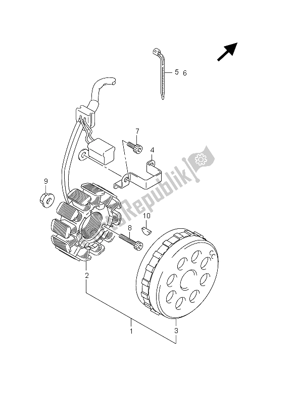 All parts for the Magneto of the Suzuki RM Z 250 2012