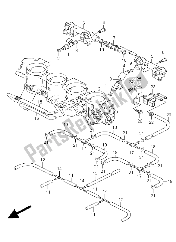 All parts for the Throttle Body Hose & Joint of the Suzuki GSX 1300R Hayabusa 2008