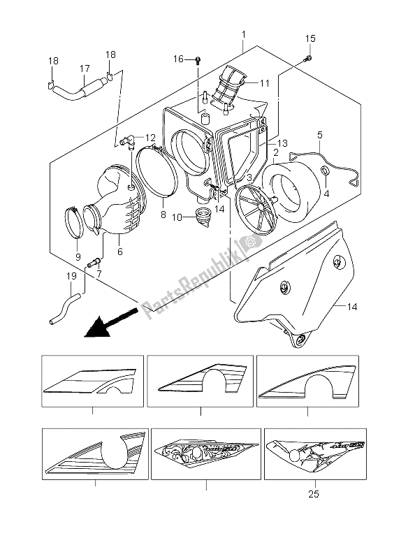 Wszystkie części do Od? Wie? Acz Powietrza Suzuki DR Z 400 SM 2009