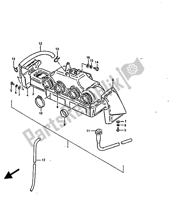 All parts for the Air Cleaner of the Suzuki GS 850G 1986