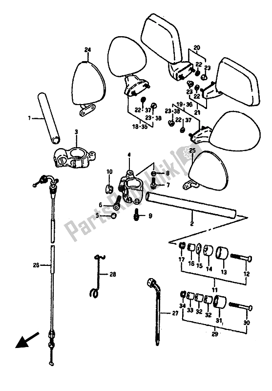 Todas las partes para Manillar de Suzuki GSX R 1100 1987