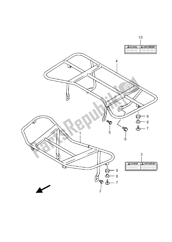 All parts for the Carrier of the Suzuki LT F 250 Ozark 2014