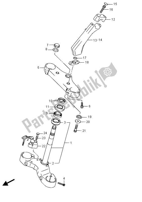 All parts for the Steering Stem (vzr1800 E02) of the Suzuki VZR 1800 BZ M Intruder 2015
