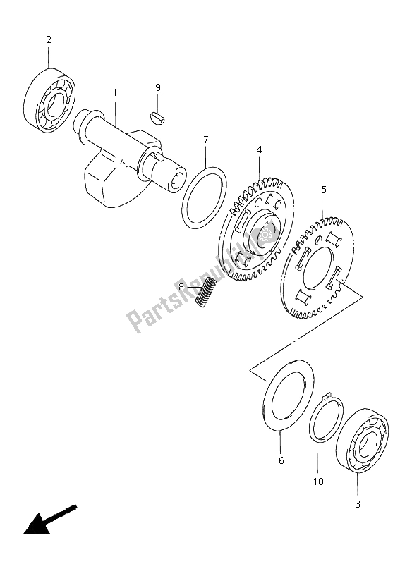 All parts for the Crank Balancer of the Suzuki XF 650 Freewind 1999