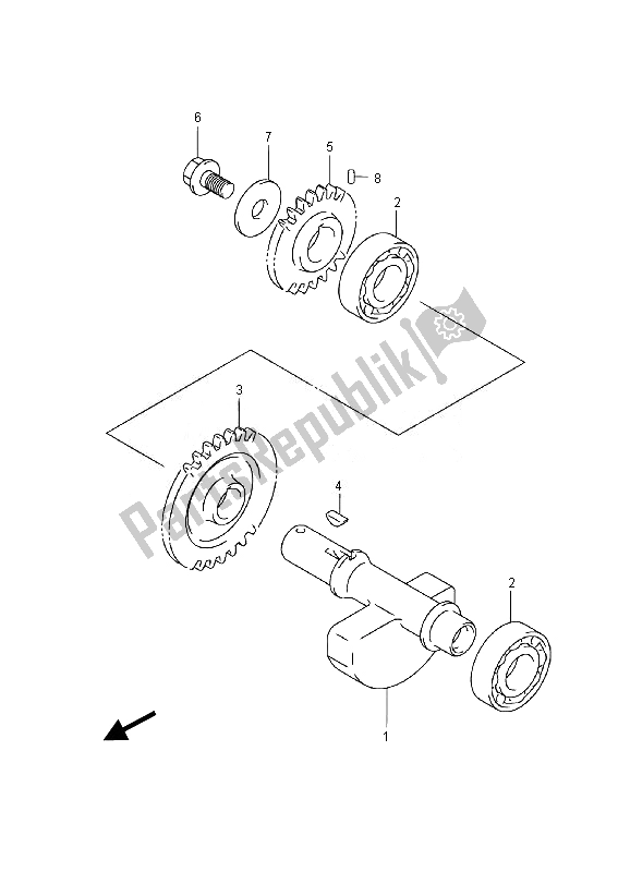 Alle onderdelen voor de Crank Balancer van de Suzuki LT A 400 FZ Kingquad ASI 4X4 2014