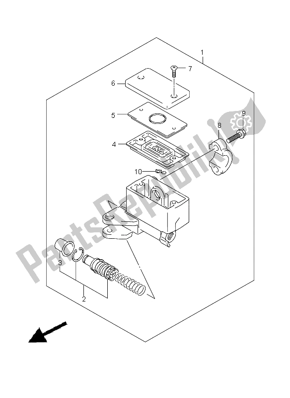 All parts for the Front Master Cylinder of the Suzuki GSX 650 FA 2009