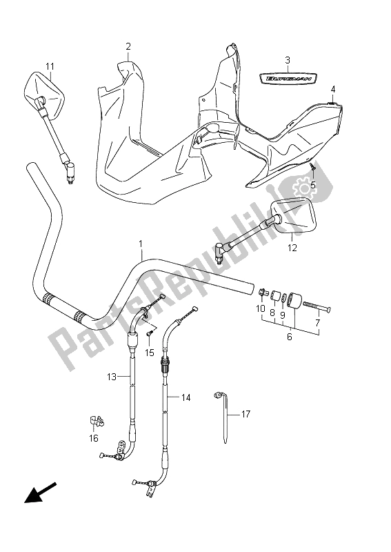 Toutes les pièces pour le Guidon (an400a E24) du Suzuki Burgman AN 400 AZA 2011