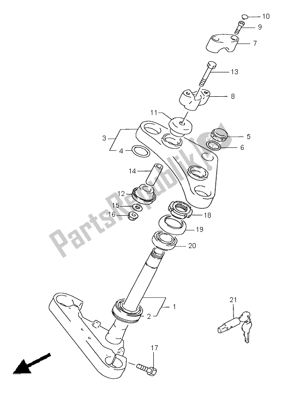 All parts for the Steering Stem of the Suzuki LS 650 Savage 1996