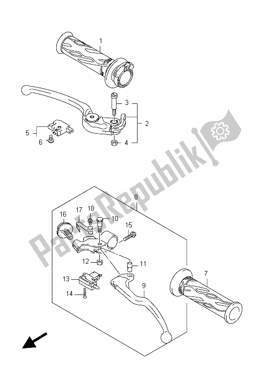 Tutte le parti per il Leva Della Maniglia del Suzuki GSX R 600 2012