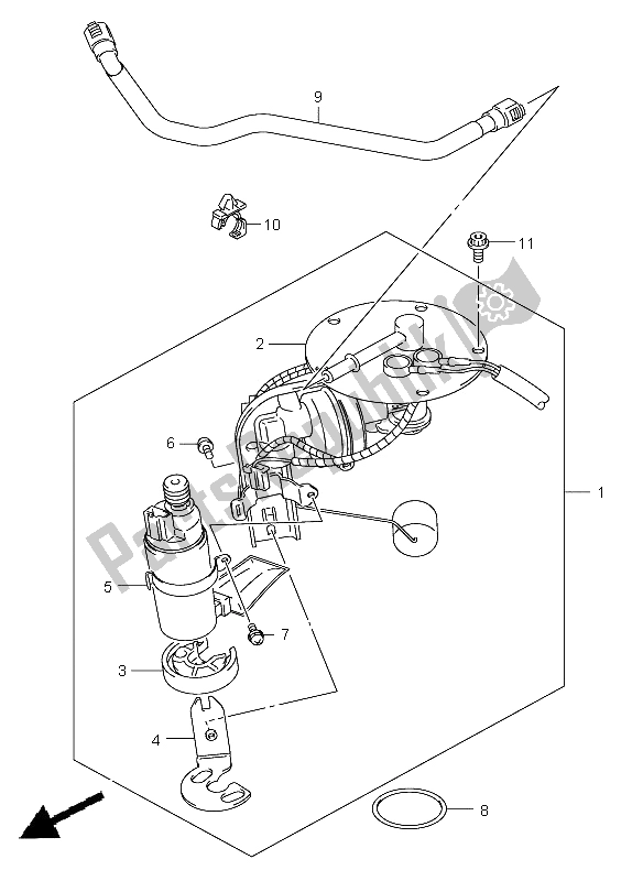 All parts for the Fuel Pump of the Suzuki VL 1500 Intruder LC 2006