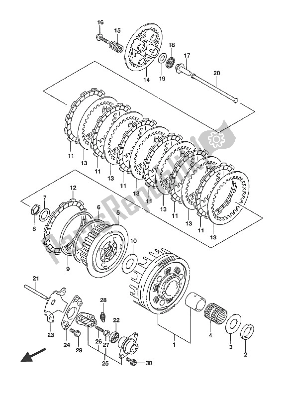 All parts for the Clutch of the Suzuki VL 800 Intruder 2016