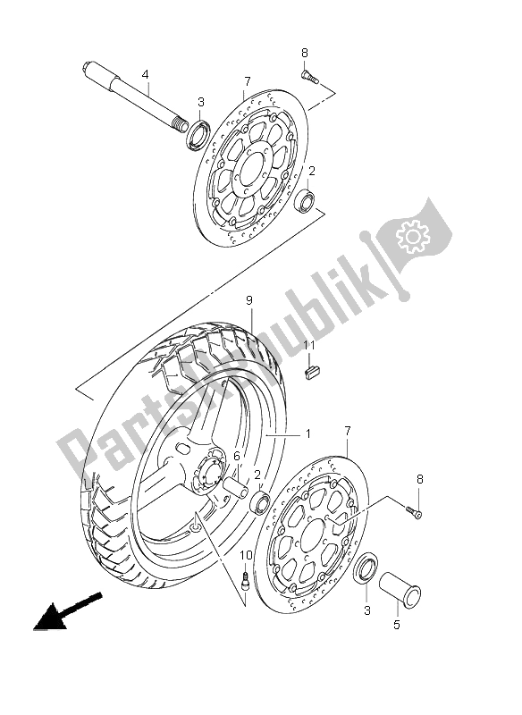 Tutte le parti per il Ruota Anteriore del Suzuki GSX 1400 2002