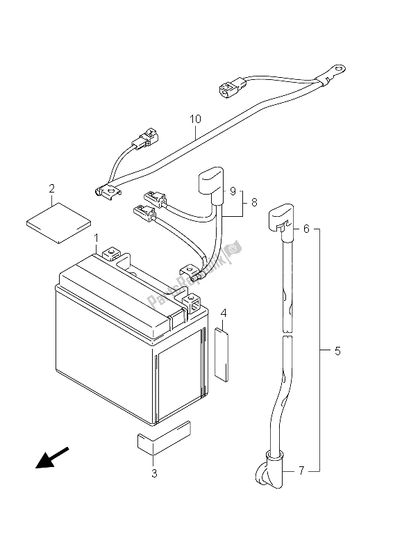 All parts for the Battery of the Suzuki AN 650A Burgman Executive 2012