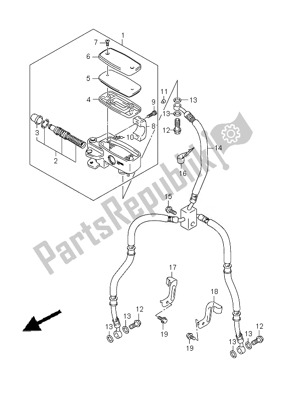 Tutte le parti per il Pompa Freno Anteriore del Suzuki VL 1500 Intruder LC 2007