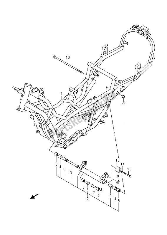 Toutes les pièces pour le Cadre (an400za E02) du Suzuki Burgman AN 400 AZA 2014