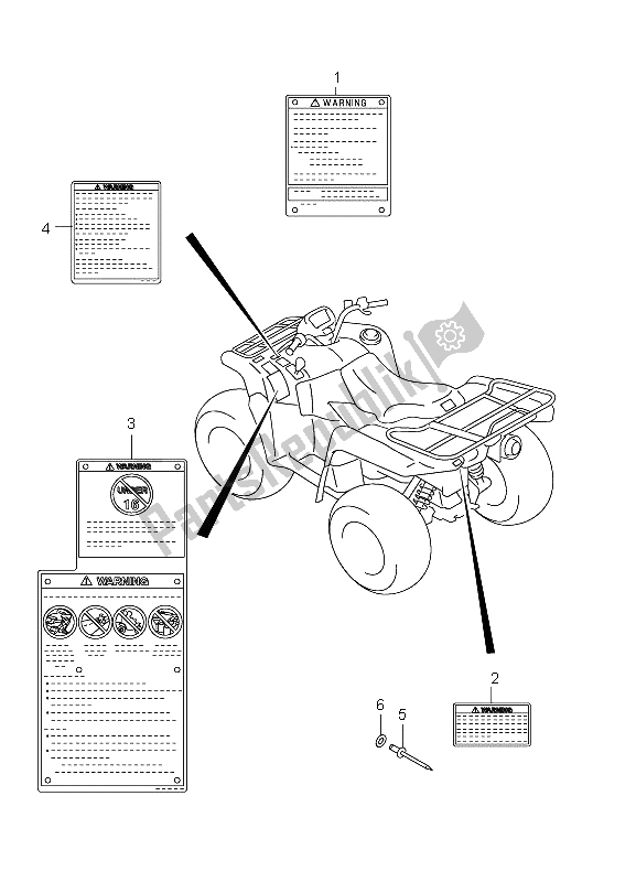 All parts for the Label (lt-a500x P24) of the Suzuki LT A 500 XZ Kingquad AXI 4X4 2012