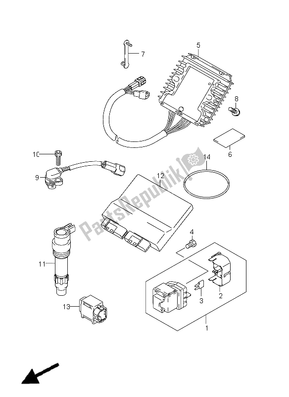 All parts for the Electrical (gsx1300r E19) of the Suzuki GSX 1300R Hayabusa 2011