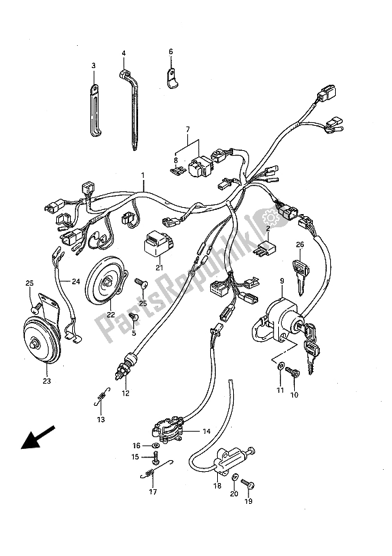 Tutte le parti per il Cablaggio Elettrico del Suzuki LS 650 FP Savage 1989