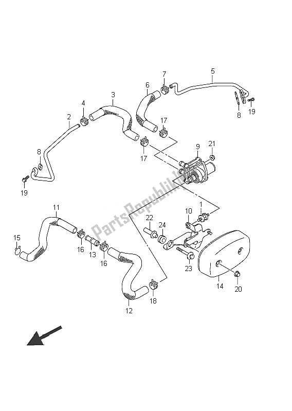 All parts for the Second Air of the Suzuki C 800 VL Intruder 2011