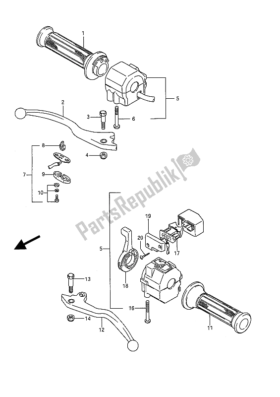 Tutte le parti per il Interruttore Maniglia del Suzuki GSX 1100F 1988