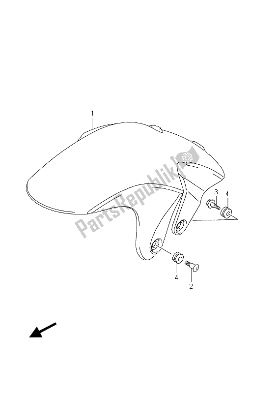 Tutte le parti per il Parafango Anteriore (sfv650u E24) del Suzuki SFV 650A Gladius 2011