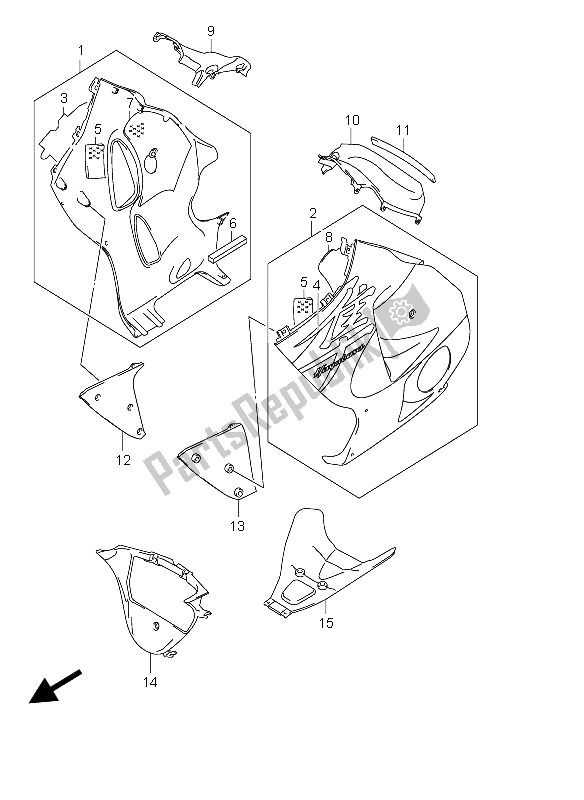 Tutte le parti per il Sotto Il Cofano del Suzuki GSX 1300R Hayabusa 2004