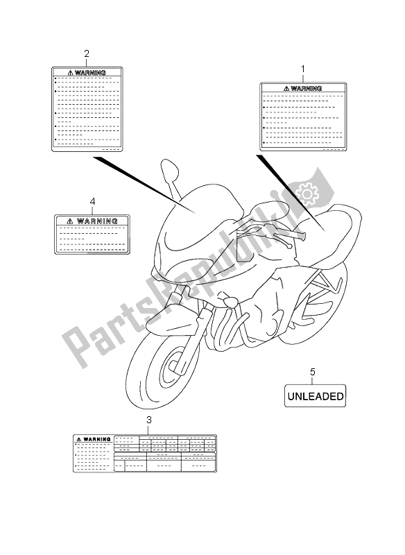 All parts for the Label of the Suzuki GSF 600 NS Bandit 2001
