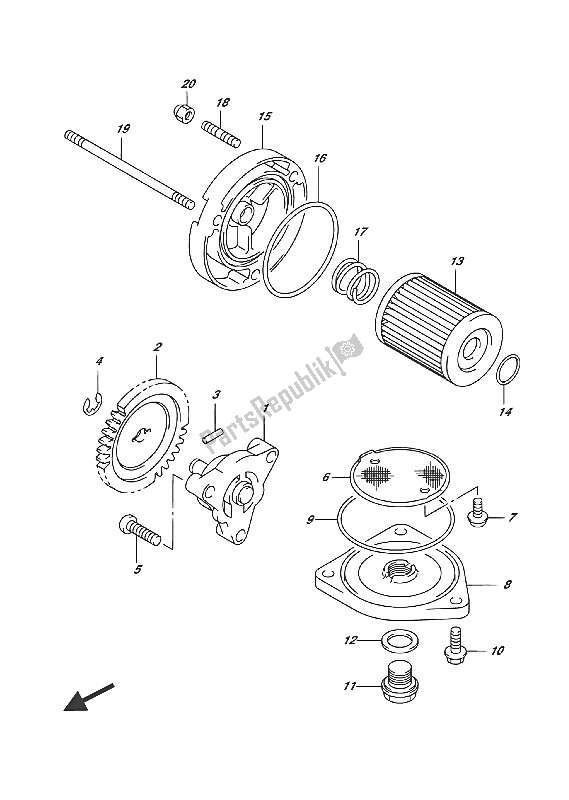 Tutte le parti per il Pompa Dell'olio del Suzuki RV 125 2016