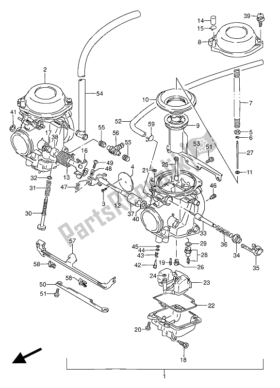 Alle onderdelen voor de Carburator van de Suzuki GS 500 EU 1991