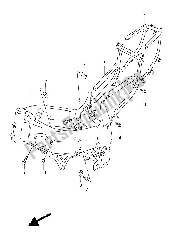 Alle onderdelen voor de Kader van de Suzuki GSX R 600 1999