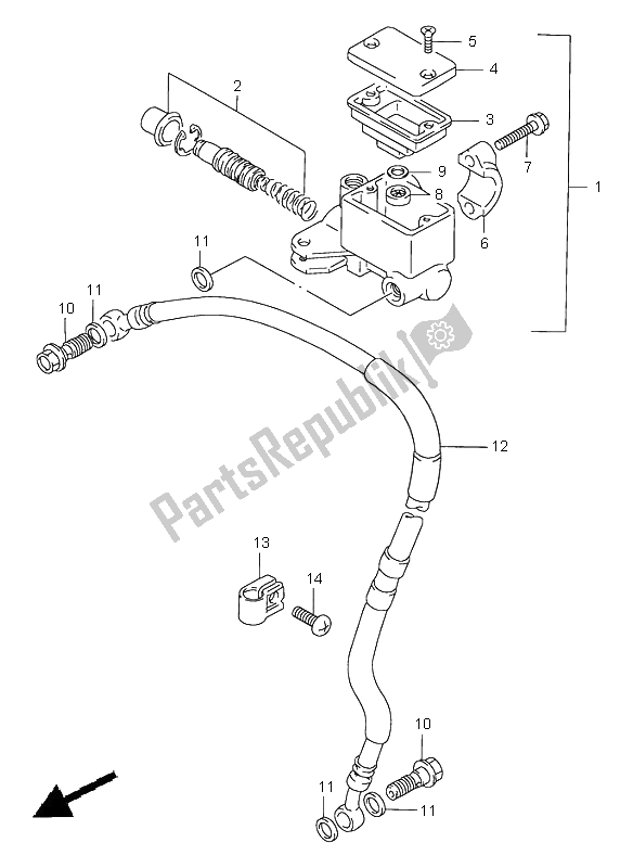 Toutes les pièces pour le Maître-cylindre Avant du Suzuki DR 650 SE 2000