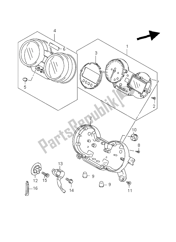 Toutes les pièces pour le Compteur De Vitesse (gsf650s-su) du Suzuki GSF 650 Nsnasa Bandit 2008