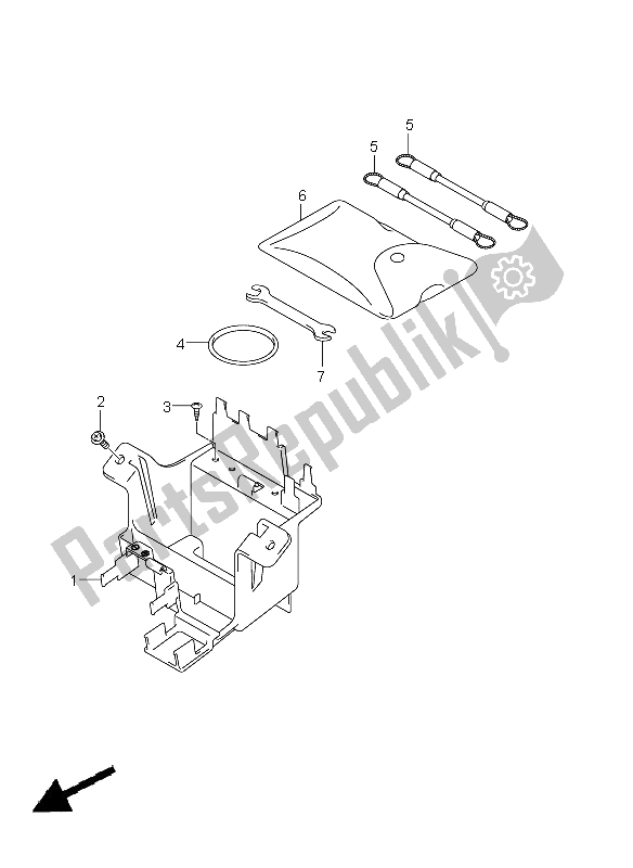 All parts for the Battery Holder of the Suzuki DL 650A V Strom 2011