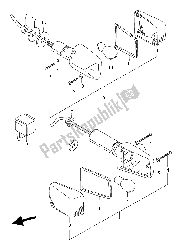 Tutte le parti per il Indicatore Di Direzione del Suzuki GSF 600N Bandit 1997