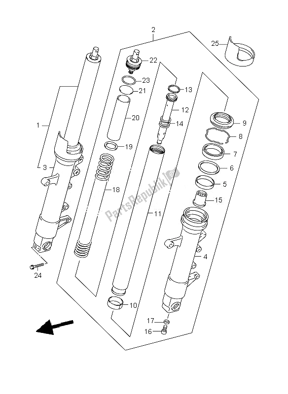 Tutte le parti per il Ammortizzatore Anteriore del Suzuki GSR 600A 2007