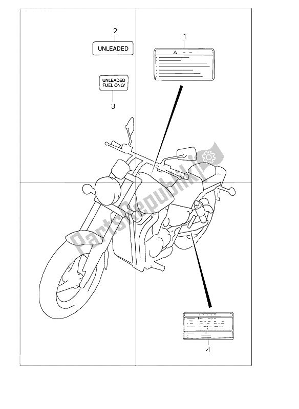 Alle onderdelen voor de Etiket van de Suzuki VZ 800 Marauder 2002