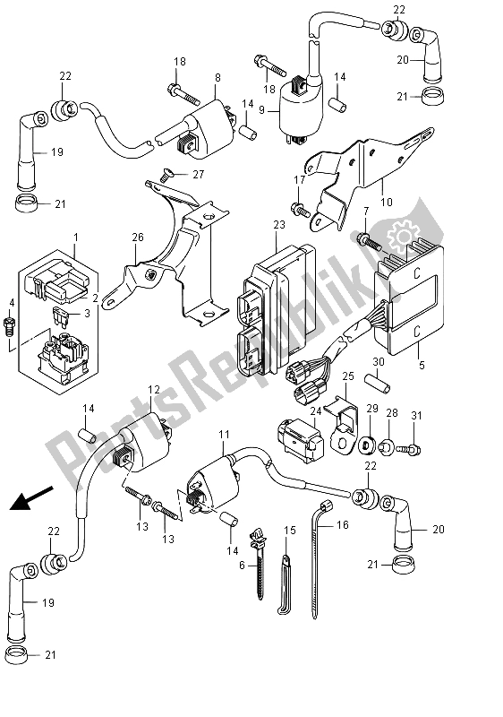 All parts for the Electrical (vz800 E19) of the Suzuki VZ 800 Intruder 2015