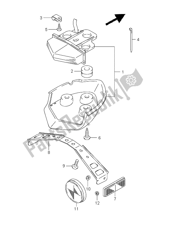 All parts for the Rear Combination Lamp (e28) of the Suzuki RMX 450Z 2011