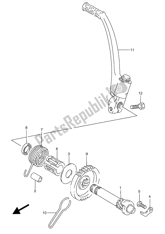 Alle onderdelen voor de Kick Starter van de Suzuki RGV 250 1991