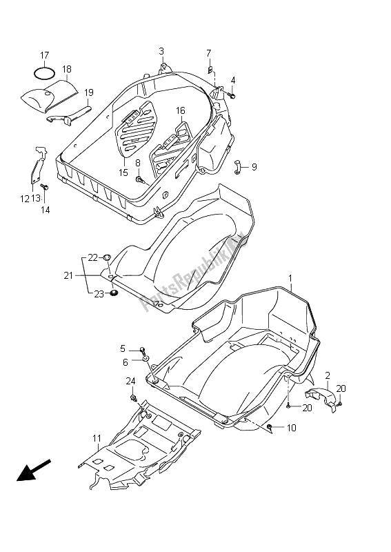 Todas las partes para Caja De Casco de Suzuki Burgman AN 400 AZA 2011