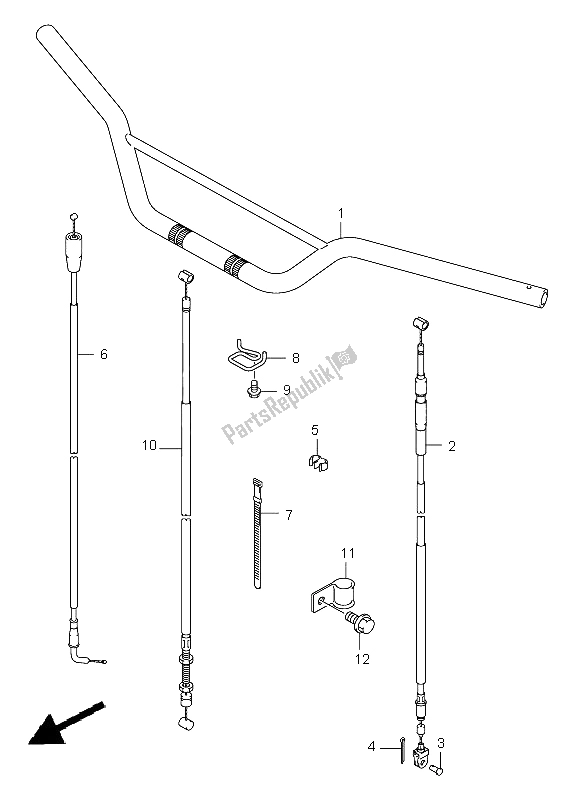 Todas las partes para Manillar de Suzuki DR Z 125 SW LW 2004