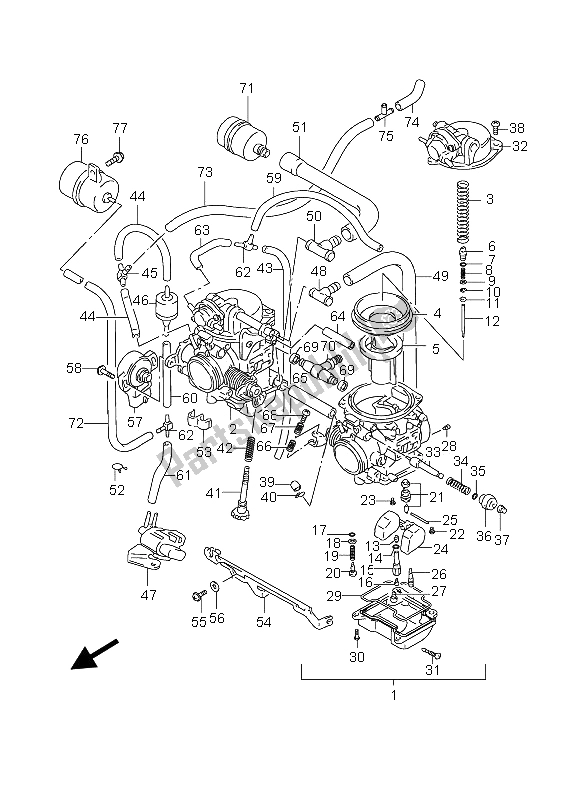 All parts for the Carburetor of the Suzuki GS 500 EF 2005