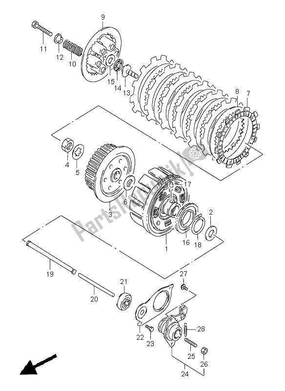 Toutes les pièces pour le Embrayage du Suzuki GS 500E 2000