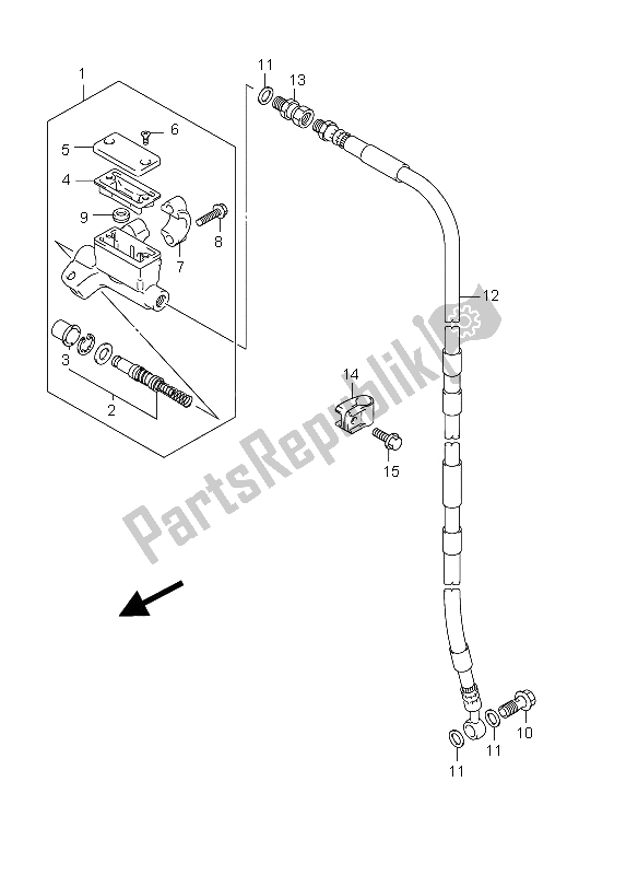 All parts for the Front Master Cylinder (lw-e28) of the Suzuki DR Z 125 SW LW 2012