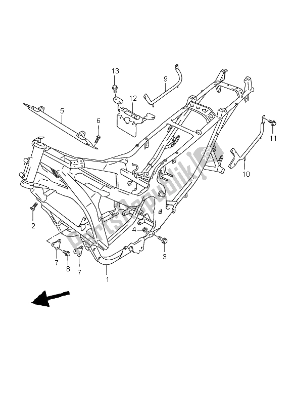 Alle onderdelen voor de Kader van de Suzuki GSX 750F 2002