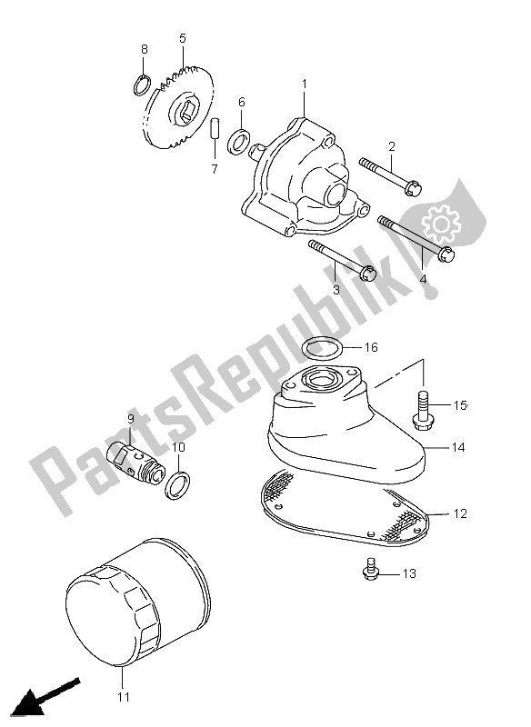 Wszystkie części do Pompa Olejowa Suzuki VL 1500 Intruder LC 2006