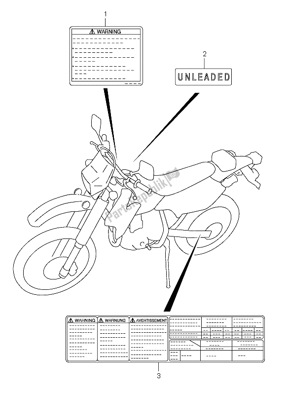 All parts for the Label of the Suzuki DR Z 400S 2005