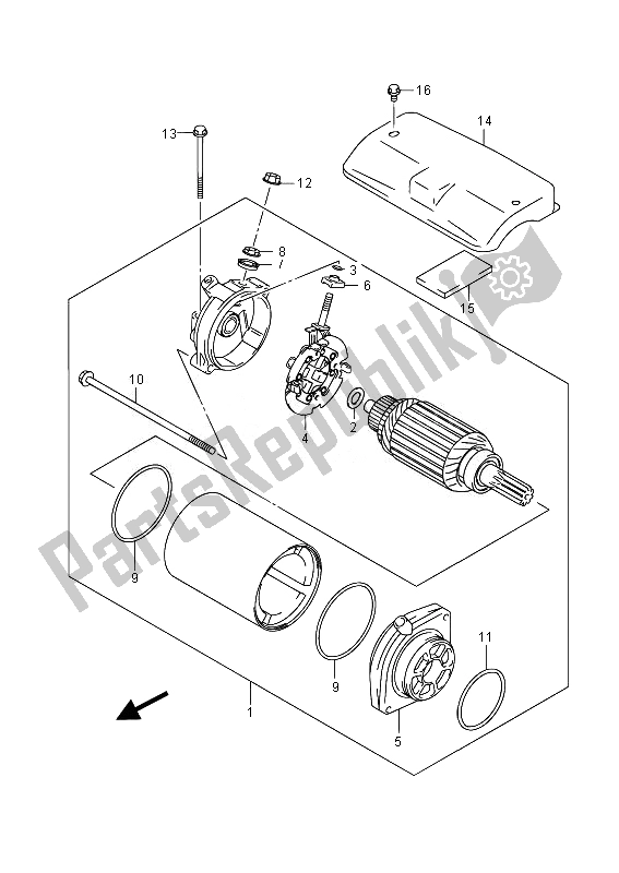 Tutte le parti per il Motore Di Avviamento del Suzuki VL 800B Intruder 2014
