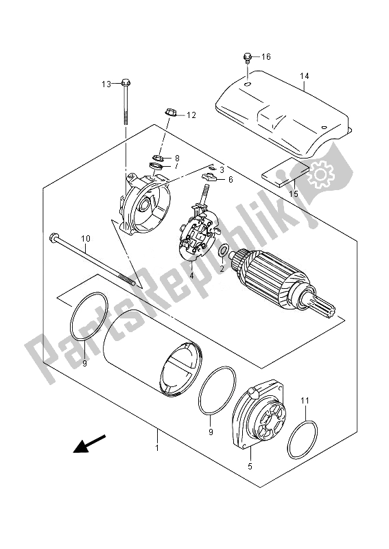 Alle onderdelen voor de Start De Motor van de Suzuki VL 800B Intruder 2014